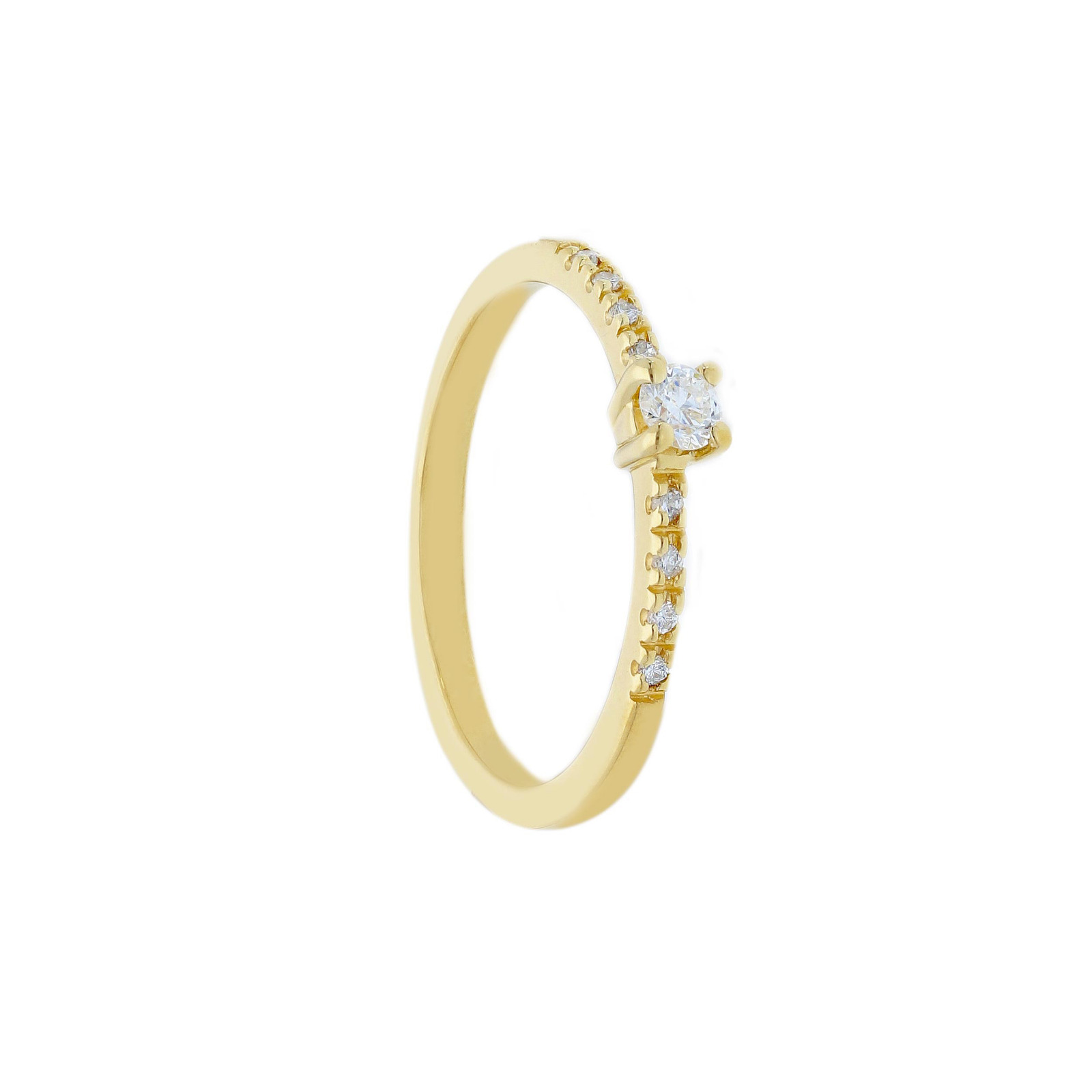 Alianza boda Oro Amarillo18 Kt con Diamantes